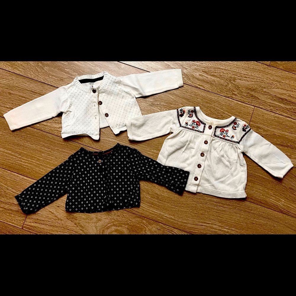 CARTER’S trio of near new tops